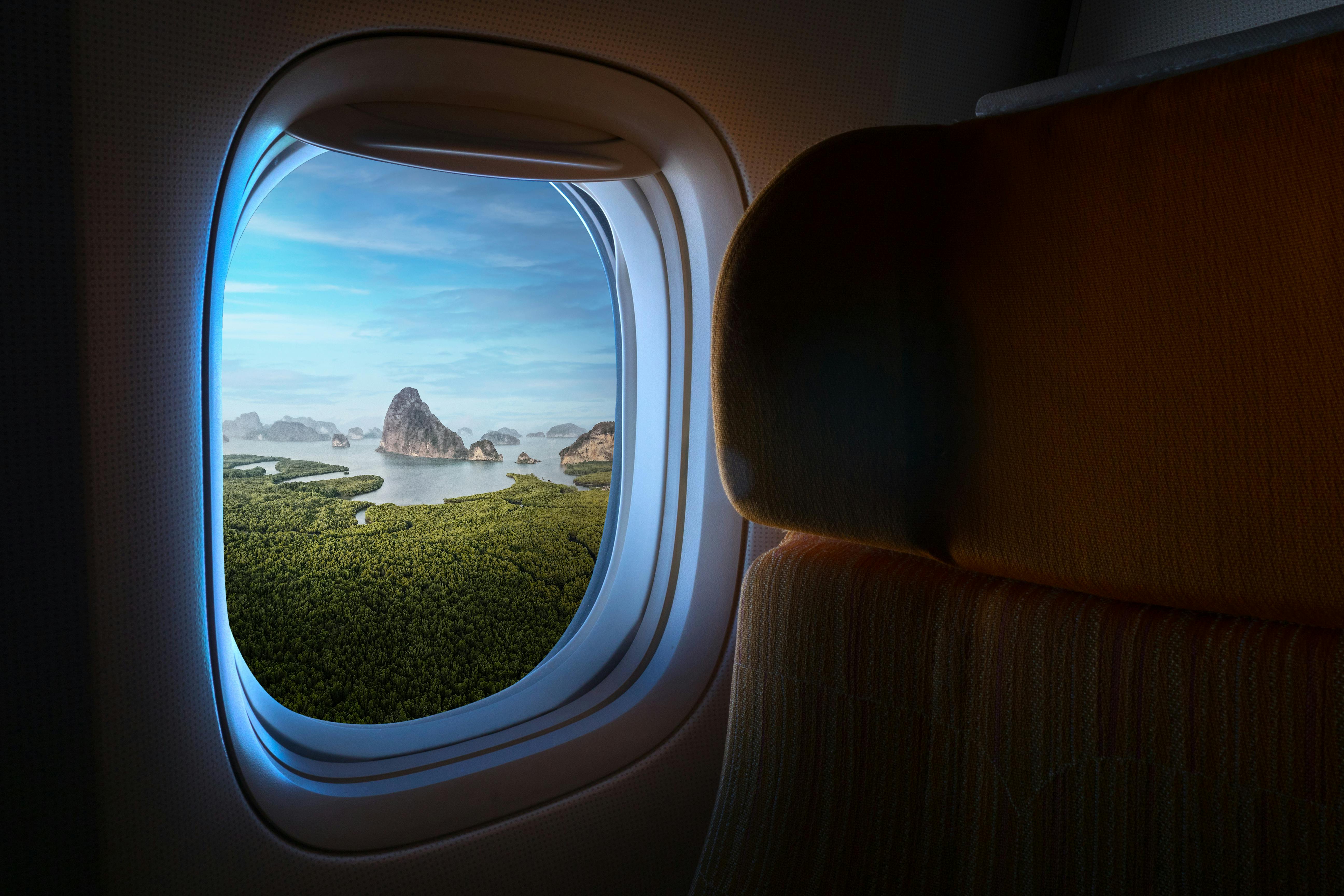 Aerial view from airplane window